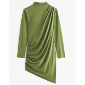 Abercrombie & Fitch Womens Med. Dress Long Sleeve Asymmetrical Ruched Turtleneck